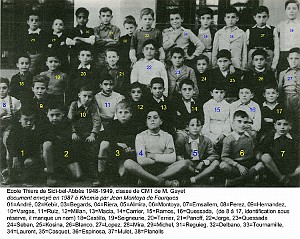SIDI BEL ABBES ECOLE THIERS FILLES 1948 CM1 M.GAYET